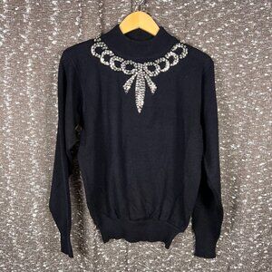 Regency Collection for Joyce Sequin Beaded Party Sweater‎ Womens Small VTG 80s